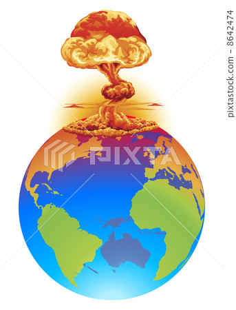 Explosion earth disaster concept 8642474