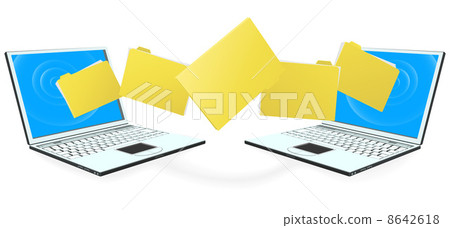 Laptop computers transferring files 8642618