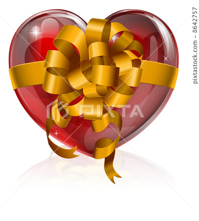 Heart bow gift concept 8642757