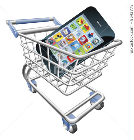 Smart phone shopping cart concept 8642778