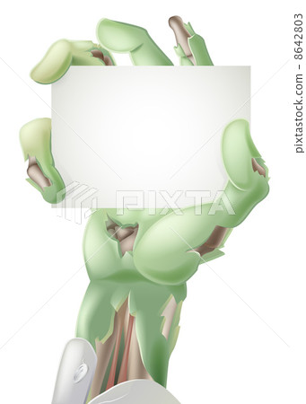 Zombie hand holding sign Zombie hand holding sign 8642803
