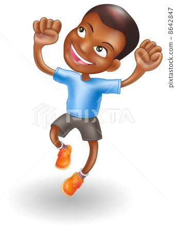 Young boy jumping for joy Young boy jumping for joy 8642847