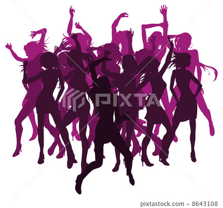 Beautiful women dancing silhouettes Beautiful women dancing silhouettes 8643108