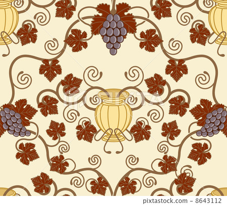 beautiful vine leaf and urn seamless tile design beautiful vine leaf and urn seamless tile design 8643112