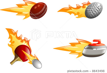 Glossy shiny flame sport icons 8643498