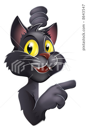 Black cat pointing 8643547
