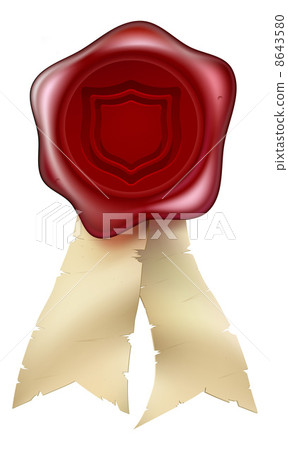 Shield wax seal with ribbons Shield wax seal with ribbons 8643580