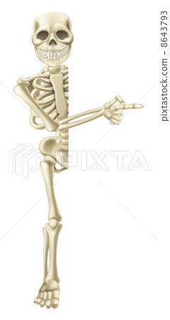 Cartoon Halloween Skeleton Pointing Cartoon Halloween Skeleton Pointing 8643793