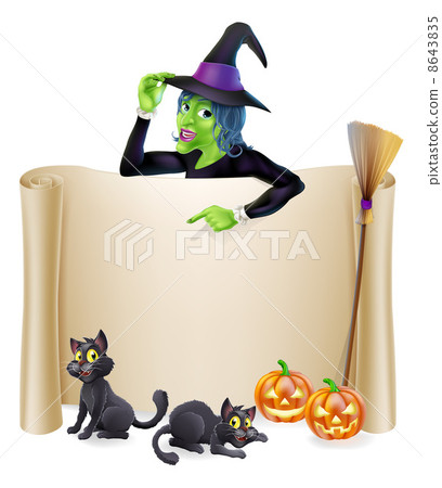 Halloween Witch Scroll Banner Halloween Witch Scroll Banner 8643835