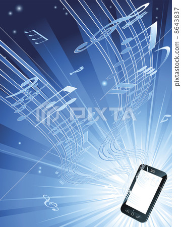 Mobile phone music background Mobile phone music background 8643837