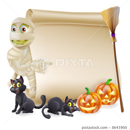 Mummy Scroll Halloween Banner 8643900