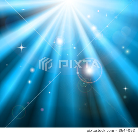 Bright blue light rays background 8644098