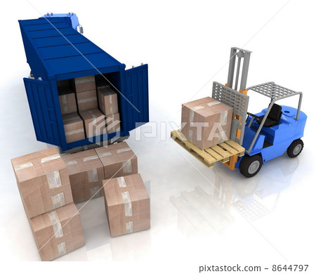 Loading of boxes is isolated in a container Loading of boxes is isolated in a container 8644797