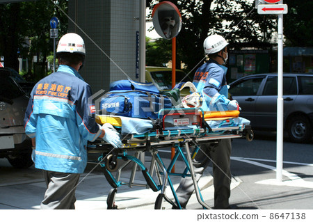 Emergency personnel during relief activities 8647138