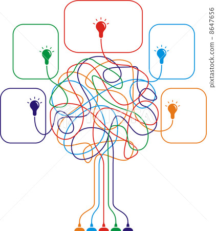 Concept of colorful tree with bulbs for different business design. Vector illustration 8647656