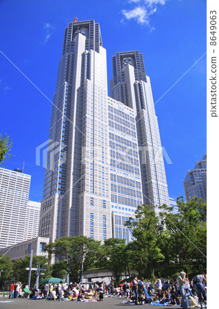 東京的跳蚤市場·新宿中央公園和東京都政府大樓 8649063