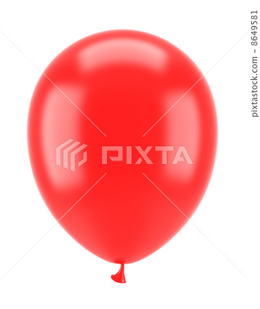 one red party balloon isolated on white background 8649581