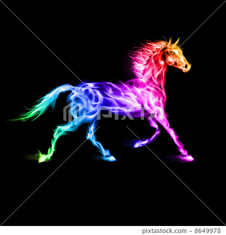 Colorful fire horse. Colorful fire horse. 8649978