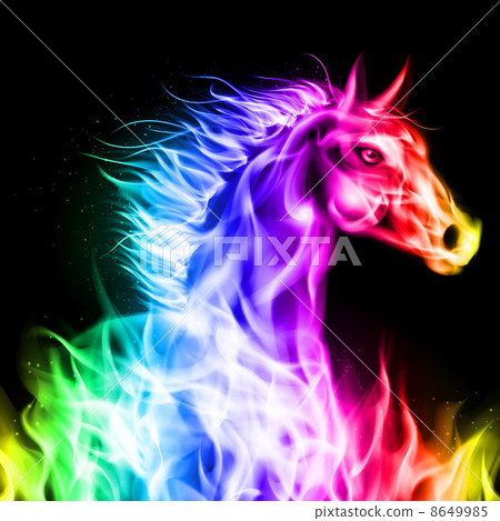 Colorful fire horse. 8649985
