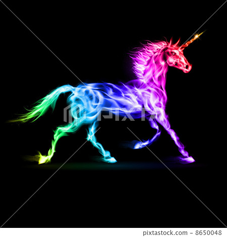 Colorful fire unicorn. Colorful fire unicorn. 8650048