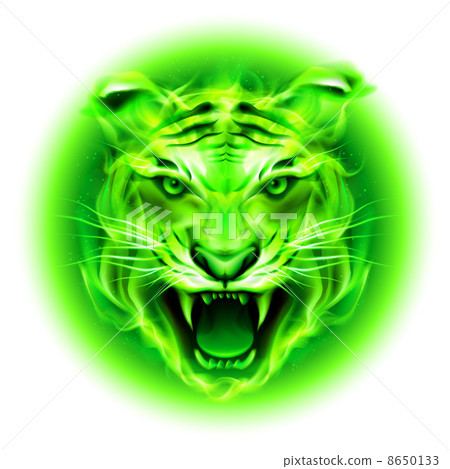 Green fire tiger. Green fire tiger. 8650133