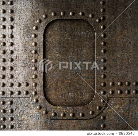 Metal background with rivets. Steam punk style. 8650545