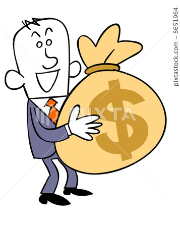 A businessman with a bag with dollars 8651964