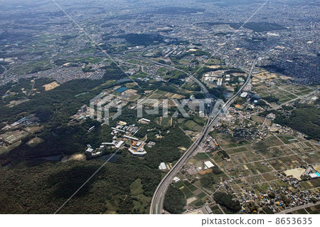 Aichi prefecture's Nagoya Seto Road Nagakute Near interchange Aerial photograph 8653635