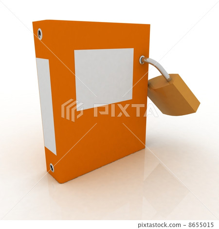 3D illustration of the image of a folder with the lock on a white background 3D illustration of the image of a folder with the lock on a white background 8655015