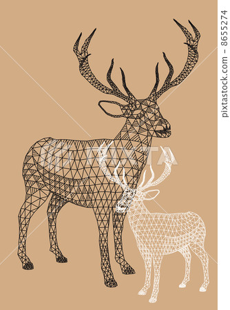 Christmas reindeer with geometric pattern, vector 8655274