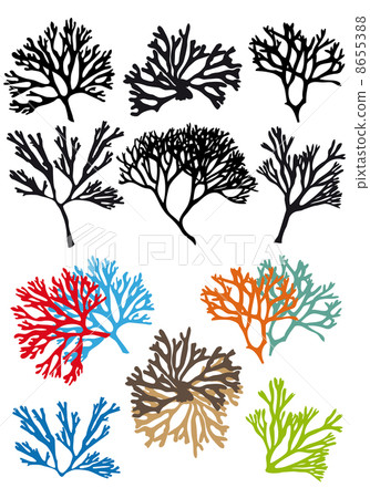 corals reefs, vector set corals reefs, vector set 8655388