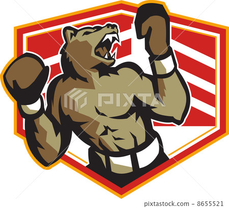 Angry Bear Boxer Boxing Retro 8655521