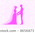 Shadow picture of wedding couple (with background) 8656873