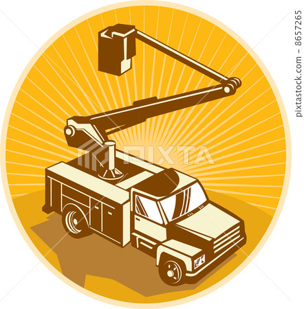 Cherry Picker Bucket Truck Access Equipment Retro 8657265