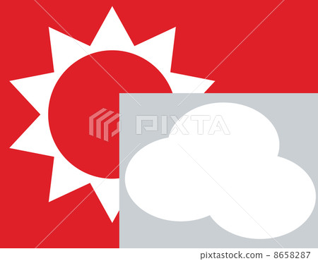 天氣預報晴朗但多雲的標記 8658287