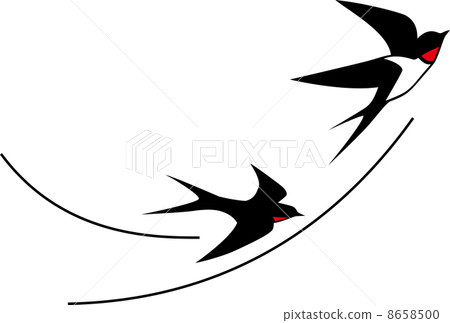 兩個燕子剪影 8658500