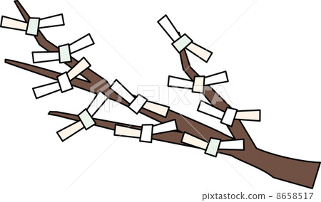 Omikuji綁在一個分支 8658517