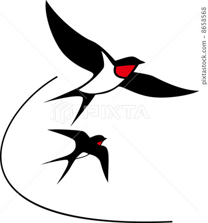 兩隻燕子剪影 8658568