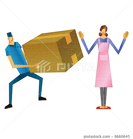 家庭主婦工作人員Takkyubin郵購郵購訂單行李紙板 8660645