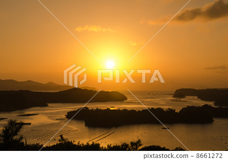 阿戈灣和日落 8661272