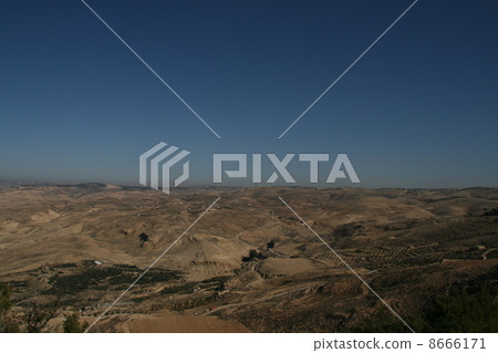 Scenery from Mount Nebo near Madaba in Jordan 8666171