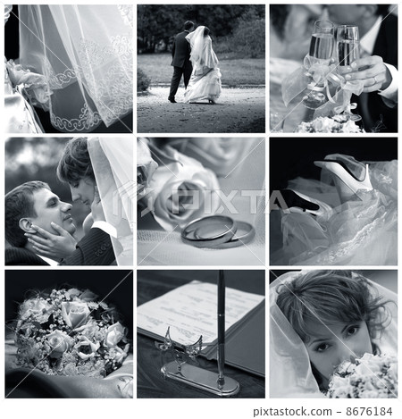 Collage of nine wedding photos Collage of nine wedding photos 8676184