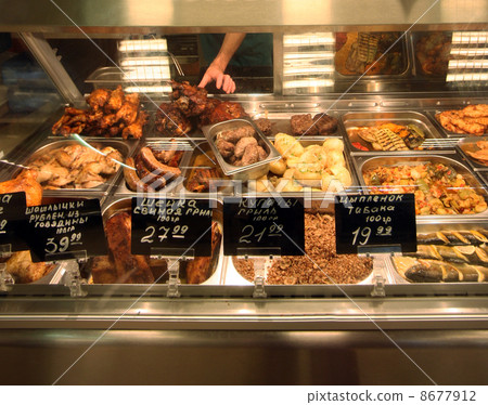Counter with meat 8677912