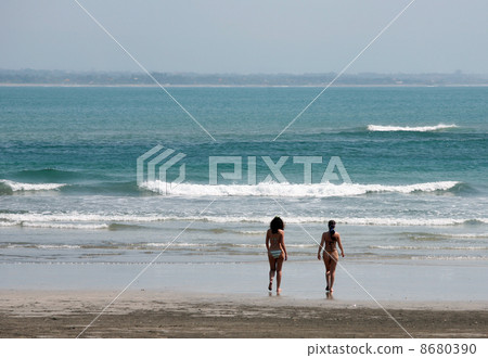 Two girls on a coastline Two girls on a coastline 8680390
