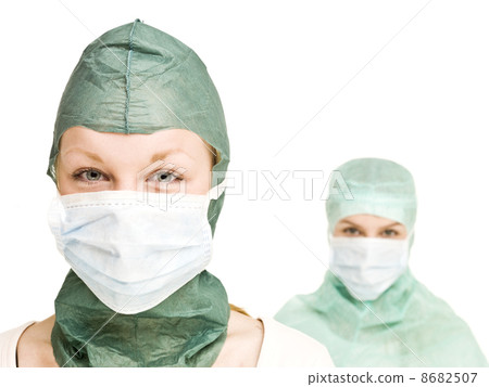 Girls with Surgical masks 8682507