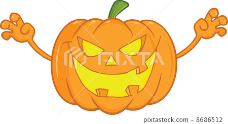 Scaring Halloween Pumpkin  8686512