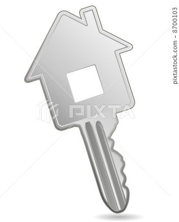 key-home-shape-grey-插圖素材 [8700103] - PIXTA圖庫