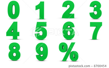Three dimensional numbers - Stock Illustration [8700454] - PIXTA