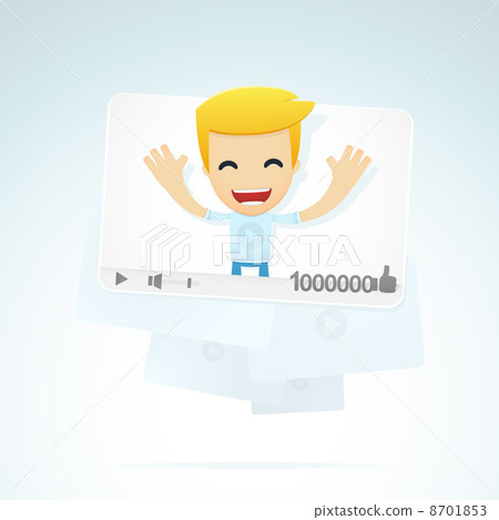 set of illustrations with funny cartoon casual character in different situations 8701853