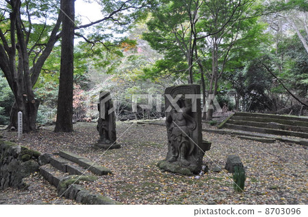 Old Senlight Temple Stone Stone Nio Statue 8703096